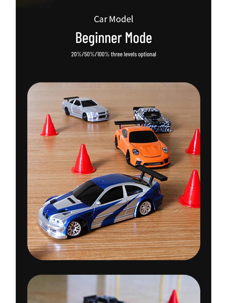 1:43 Scale Four-Wheel Drive Drift RC Car, Rechargeable Electric Mini Racing Toy for Kids