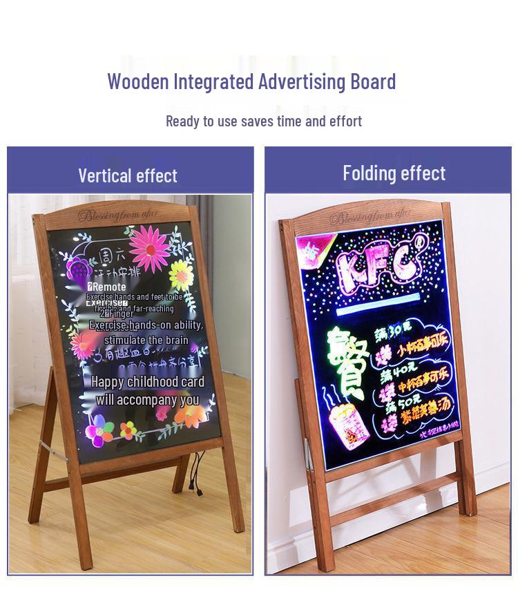 Zhao's LED Fluorescent Screen for Zheng Street Stall Advertising - Glowing Blackboard Sign for Night Markets