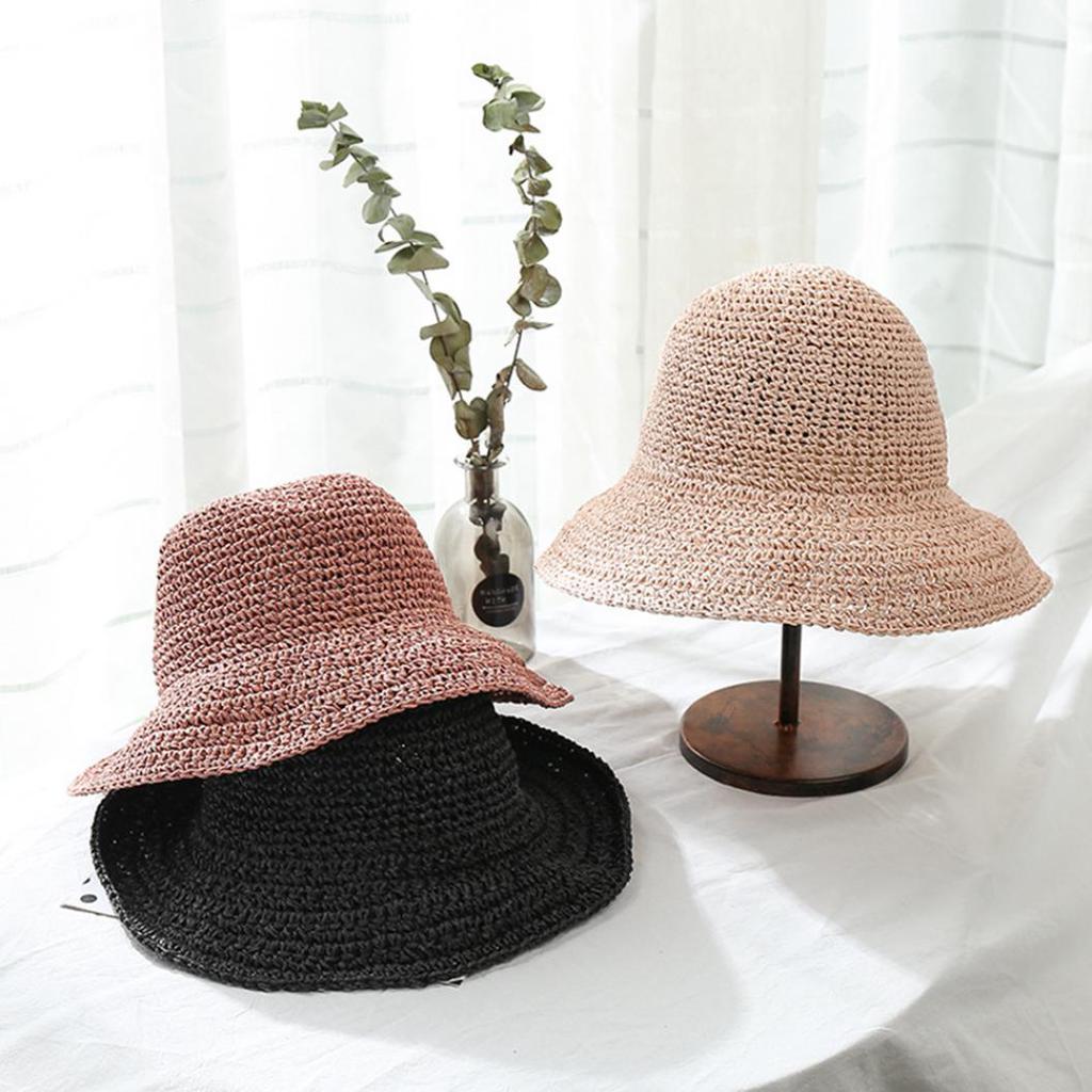 Sun Hat Floppy Brimmed Straw Bucket Cap 