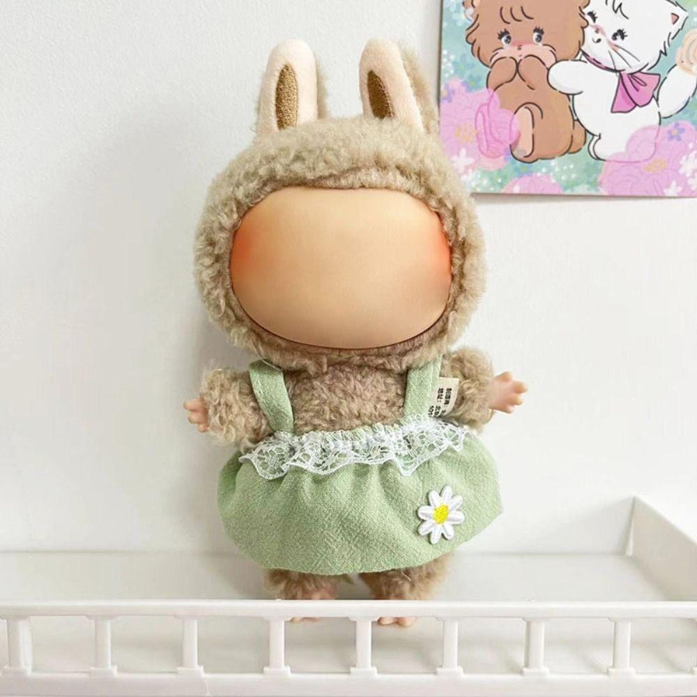 Håndlaget dukkeskjørt Labubu Time To Chill Fylte miniklær Labubu-klær For 17 cm Labubu-dukke