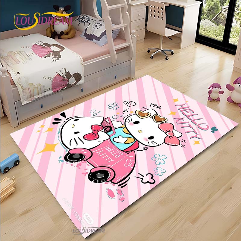 Hello Kitty kawaii Cartoon Anime Carpet for Living Room Bedroom Rug Kitchen Door Kids Un-slip Floor Mat Alfombra Birthday gift