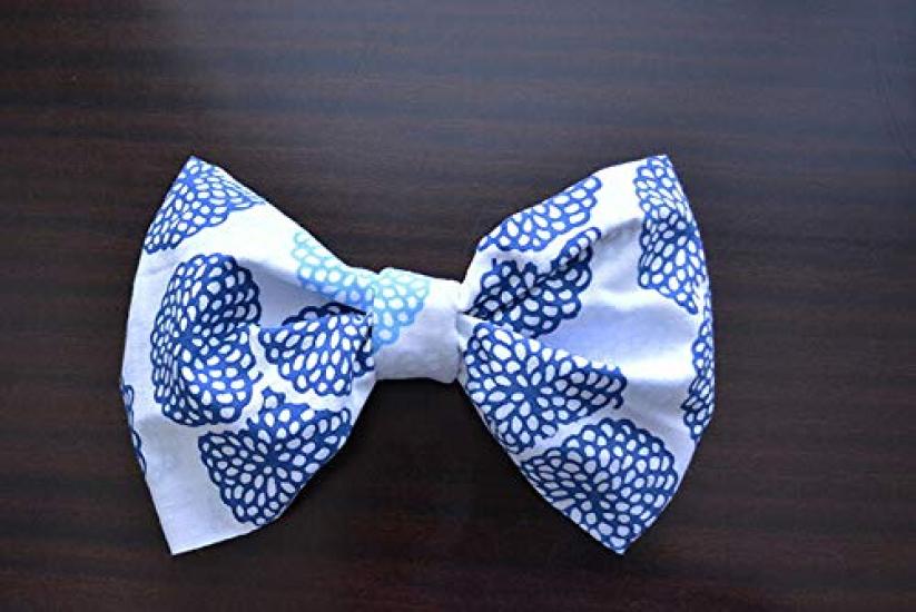 IKS Tenugui Hand Made in 34 x 88 Flower Prime Fabric Chū-sen Towel, Japan, cm, "Chrysanthemum Blue" Design, 100% Cotton, (Uncut)