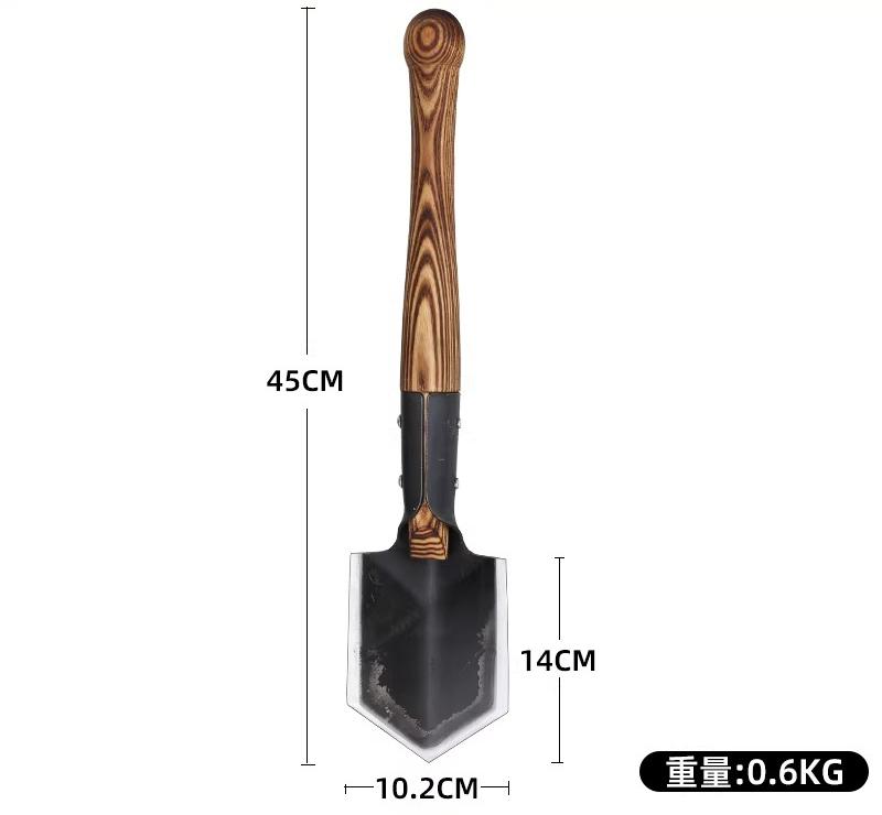 Multi Functional Integrated Manganese Steel Forging Worker Shovel, Outdoor Multi-purpose Small Hand Shovel