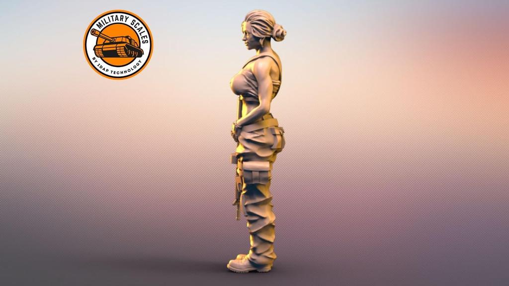 IDAP Technology Militärmädchen-Sturmgewehr-Statue, 3D-Drucker-Bausatz 1/35, Nr. 12, PD35423-12