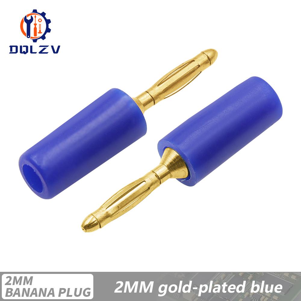 Audio Speaker Screw Banana Gold Plate Plugs Connectors Mini 2MM Banana Plug For Banana Socket 1PCS синий