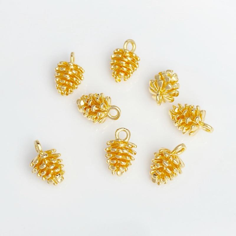 Pinecone & Pine Nut Pendant: Metal DIY Jewelry Charms for Necklaces & Earrings
