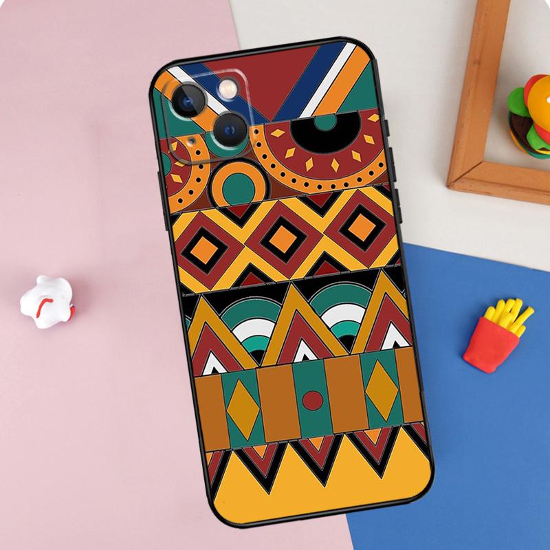 African Fabric Print Phone Case For iPhone 16 Pro Max 11 12 13 Mini 14 15 Pro Max XR 16e 15 16 Plus Cover Shell