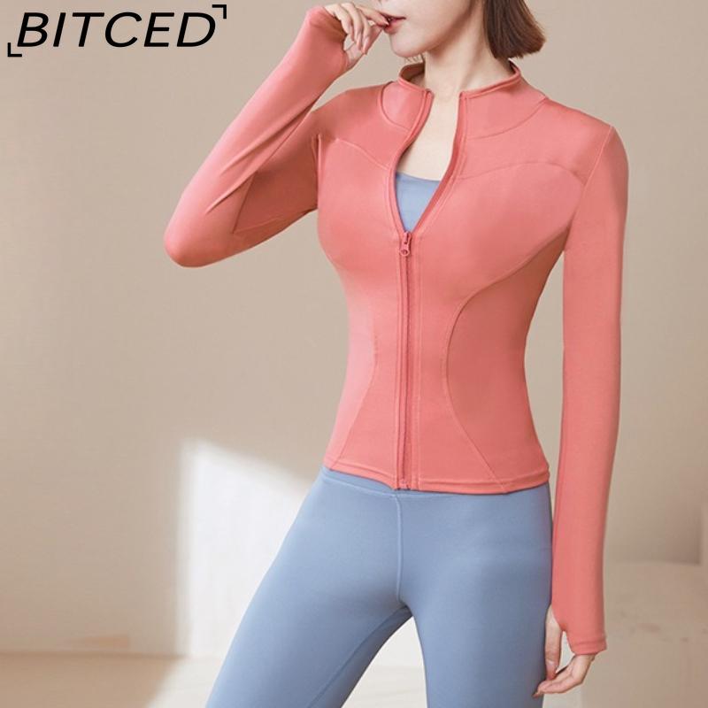 BITCED Summer Sun Protection Quick-Dry Sports Jacket Stand-Up Collar Stretch Slim-Fit Running & Fitness Top