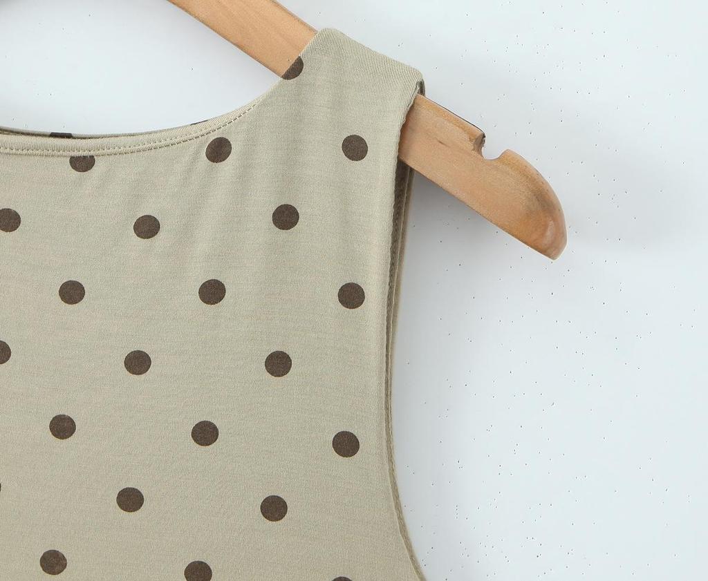 2026 European & American Summer Fashion Slim Polka Dot Tank Top & Skirt Set for Women - D79836