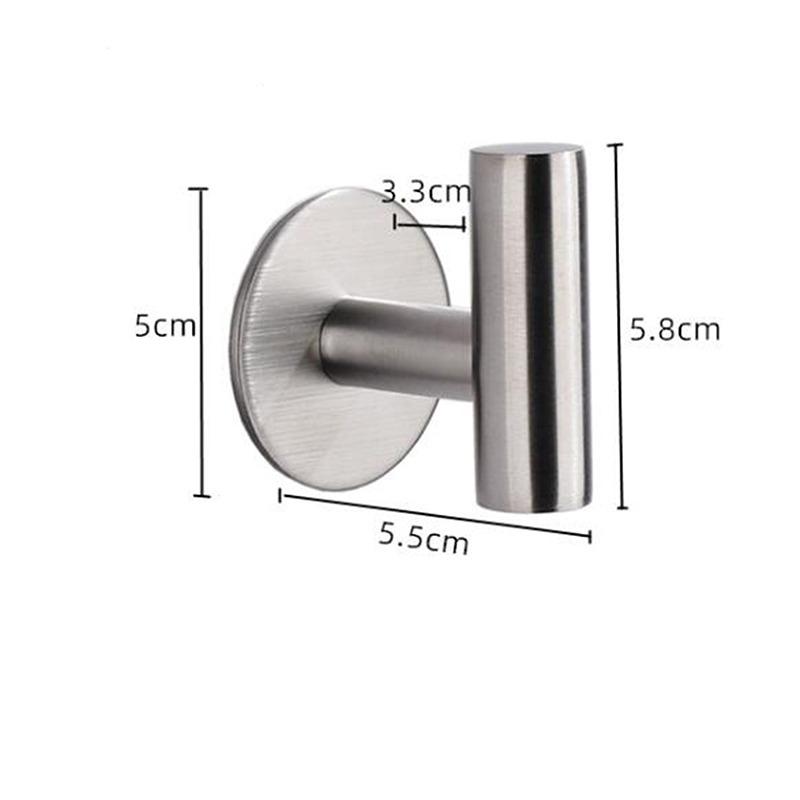 Stainless Steel Hardware Bathroom Towel Bar Hook Wall Mounted Coat Robe Clothes Hook for Kitchen Garage