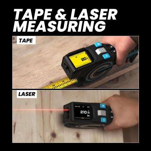 3-in-1 Digital Tape Measure, 330Ft Laser Measurement Tool & Auto Lock Tape with Instant Digital Readout, Extended Laser Line & Incremental Measurement