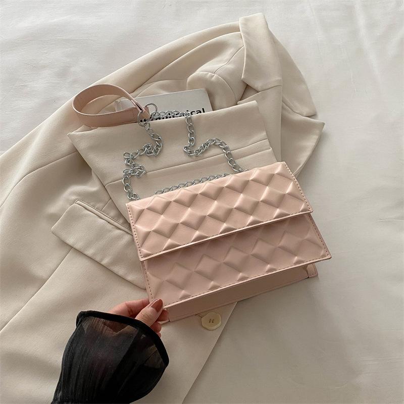 2025 Autumn New Macaron Chain Small Square Bag Niche Design Stylish and Simple Diamond Shoulder Messenger Bag