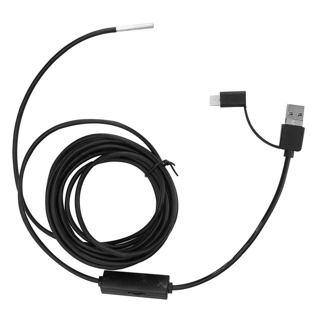 3 v 1 pro mobilní telefon s Androidem typu C, objektivem 3,9 mm s vysokým rozlišením, vodotěsný endoskop(5m kabel )