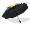 1pc SpongeBob SquarePants Automatic Folding Umbrella - Portable 3-Fold Design with 8-Bone Iron Frame, Outdoor, for Fans, Travelers, Daily Use, Pe