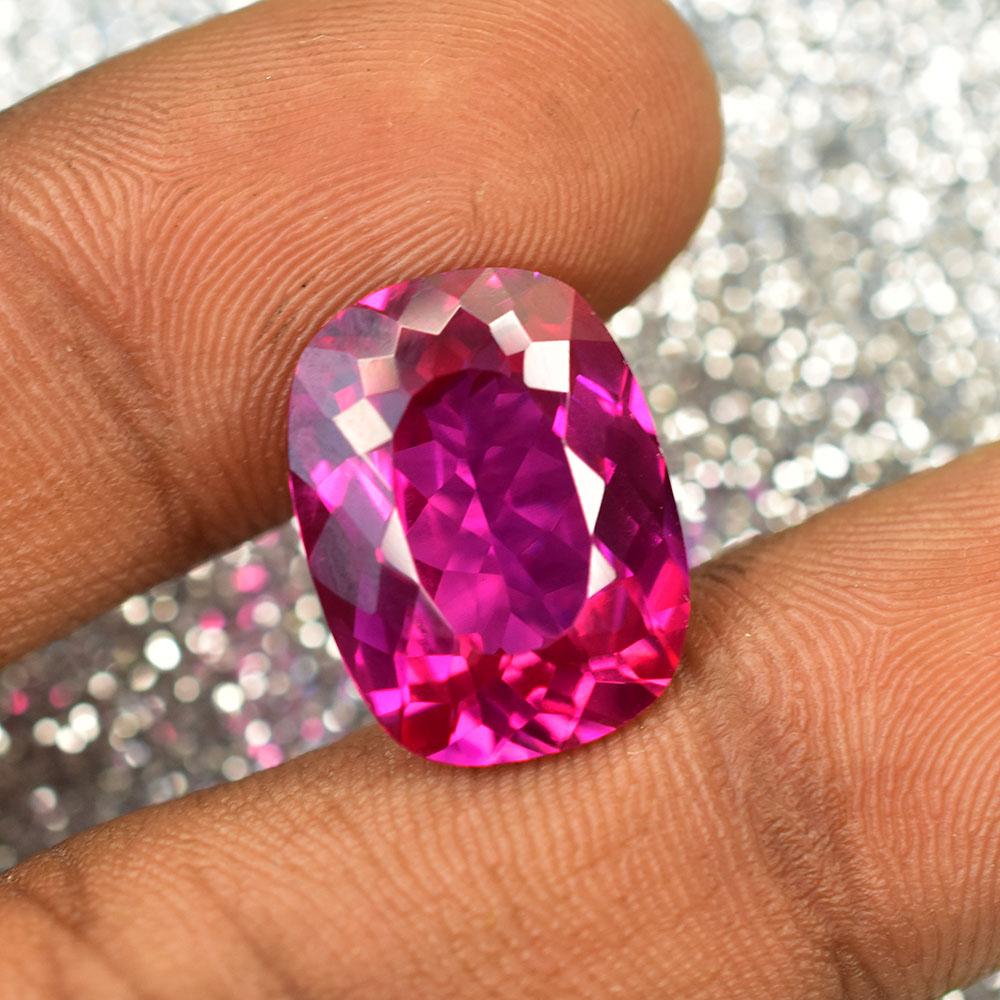 CERTIFIED 12.60 Ct NATURAL Pink Ruby UNIQUE Cushion Cut Loose Gemstone