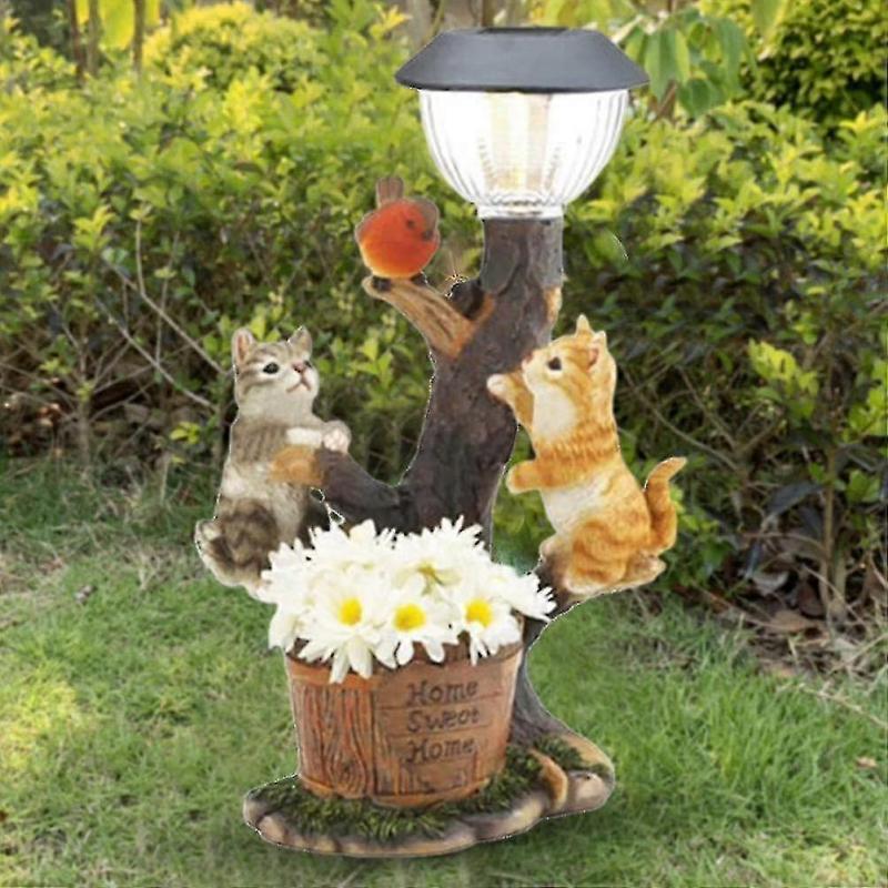 Garden Animal Solar Figurine Dolar Lamp Outdoor Squirrel Statues Resin Garden Climbing Patio Gardening Decoration Solar B