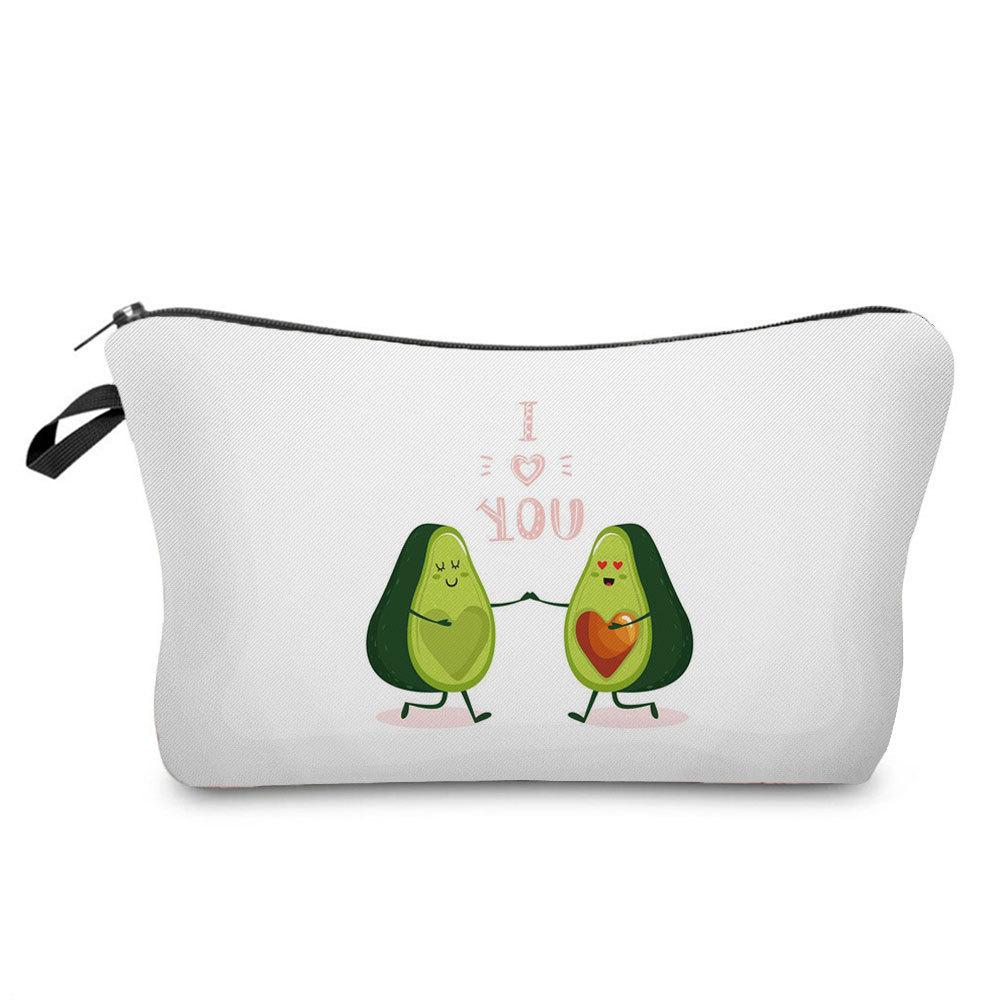 Women Avocado Print Cosmetic Bag Toiletries Organize Travel Storage Case 6700