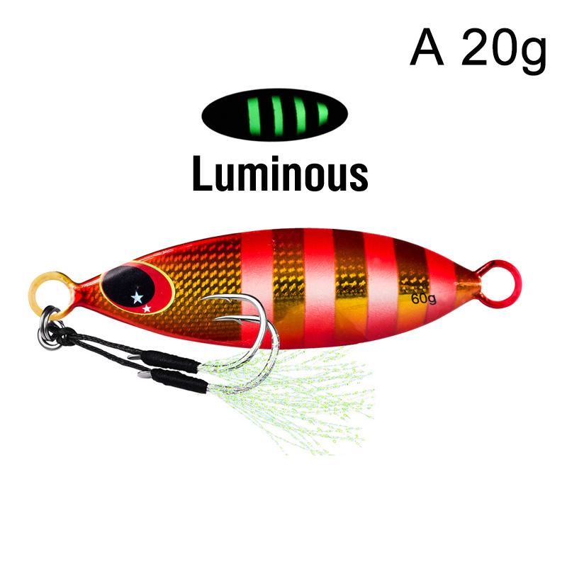 Metal Jig Spoon Lure 10G 20G Artificial Bait Shore Slow Jigging Hard Bass Fishing Tackle Fishing Artificial Bait