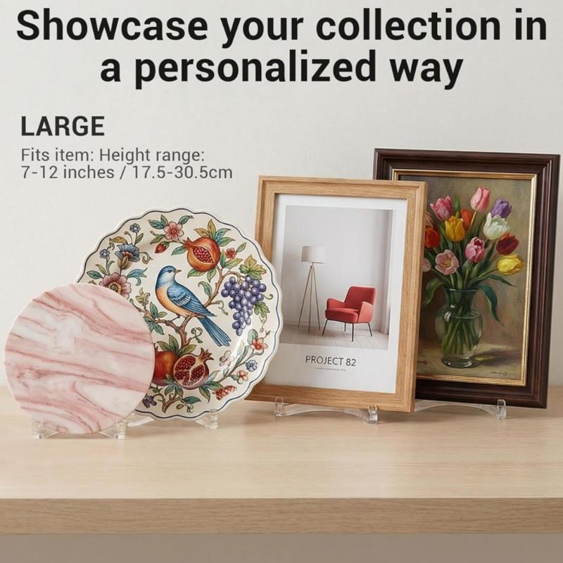 Acrylic Easels Plate Display Stands Picture Frame Stand Holders Decorative Frame Holders for Frame,Book,Card and Plaque