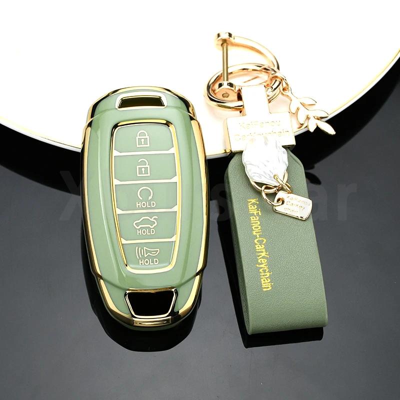 3/4/5Button Tpu Shell Fob For Hyundai I30 Ix35 Kona Encino Solaris Azera Grandeur Ig Accent Santa Fe Palisade Car Key Case Cover