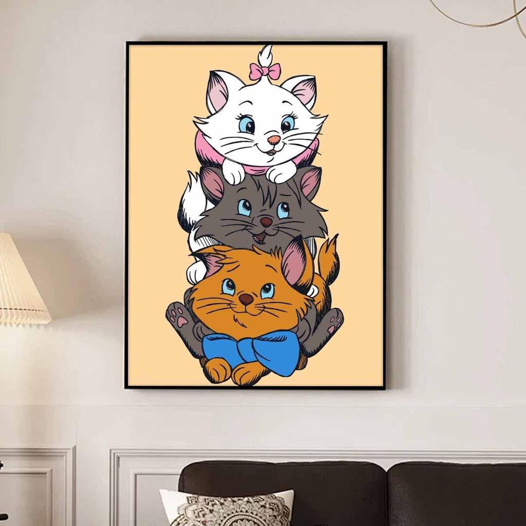 5D Diy Diamond Painting Three Cats Stacked Up Full Drill Rhinestones Mosaic Embroidery Handmade Products Home Decor Gift