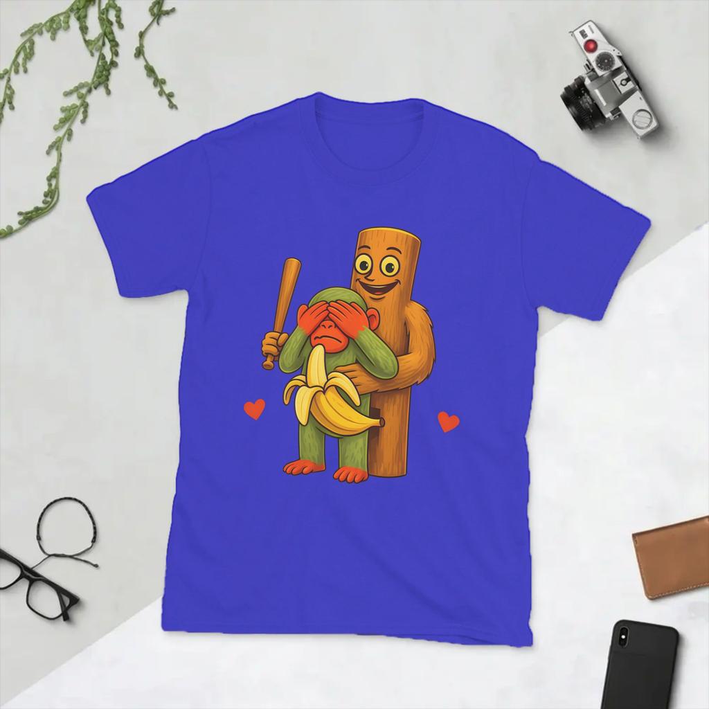 Italian Brainrot Chimpanzini Bananini Tung Sahur Kiss Cam T Shirts Funny Tees Round Collar T-Shirts Pure Cotton Clothes