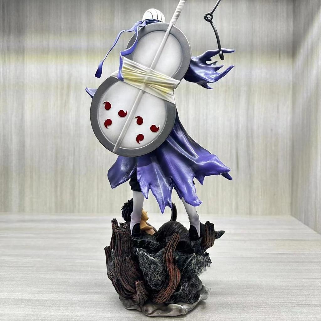 New Product Naruto Figurine Standing Posture Giant Wave Uchiha Dual Head Anime Model Desktop Ornament Ornament Gift