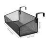 Bedside Hanging Storage Basket Black Metal Organizer Rack for Dorm Bunk Bed Desk Phone Book Holder Space Saving Multi Purpose
