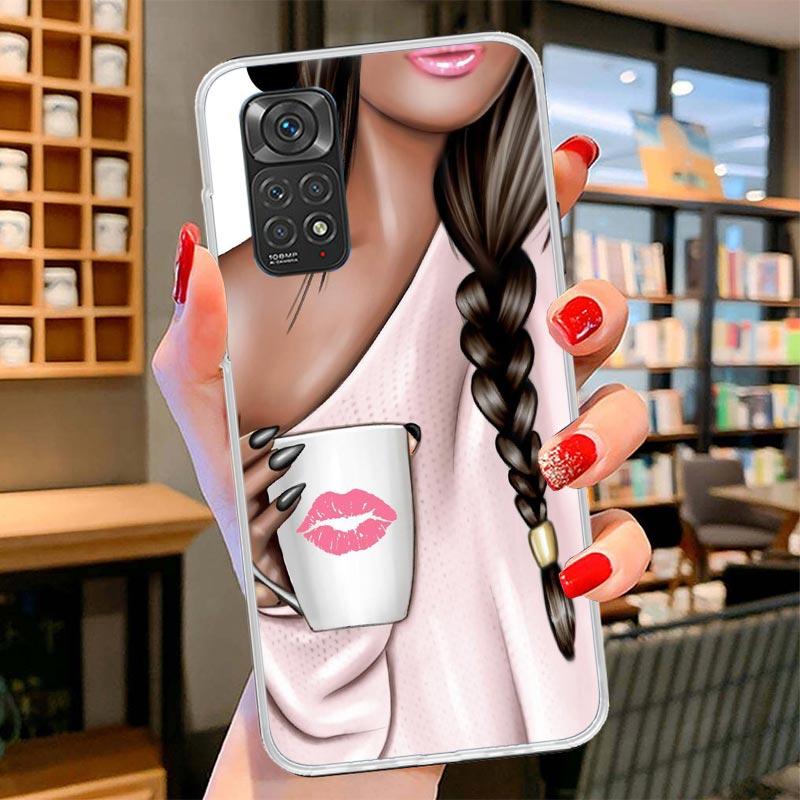 Girl Boss Female Coffee Cover Phone Case For Xiaomi Redmi Note 15 14 13 12 11 10 Pro Plus 14S 12S 11S 11T 11E 10S Soft Fundas Sh