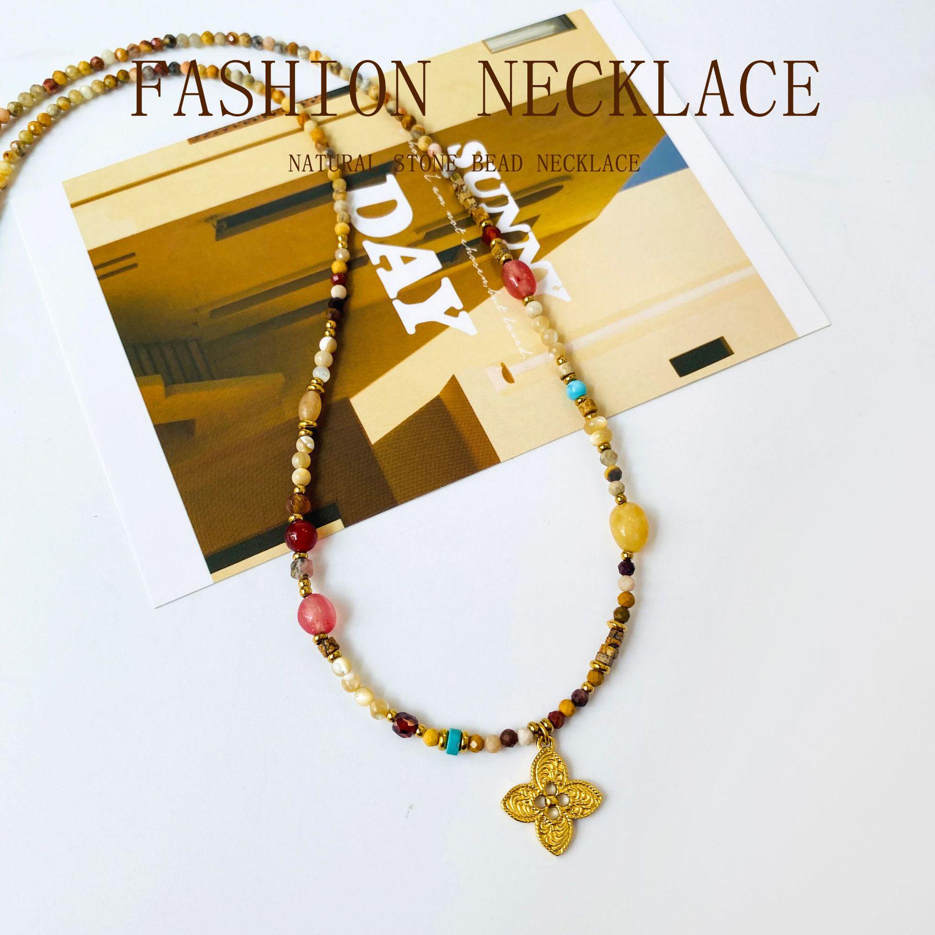 

Honey 2025 Autumn/Winter Long Sweater Necklace with Natural Stone Beads - Versatile Women s Style Honey Bracelet