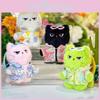 Plush Cat Keychain With Flower Shirt And Sunglasses Design For Cute Gift And Bag Decoration