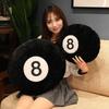Creative Black 8 Ball Plush Cushion - Sofa Back Pillow, Lumbar Support, Nap Pillow, Living Room Decor.