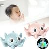 Colorful Automatic Sensory Water Spraying Light Up Octopus Bath Toy For Kids