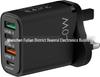 36W PD Fast Charger: 5V4A Multi-Port Adapter with 3 USB Ports, Compatible with European, American, and UK Standards