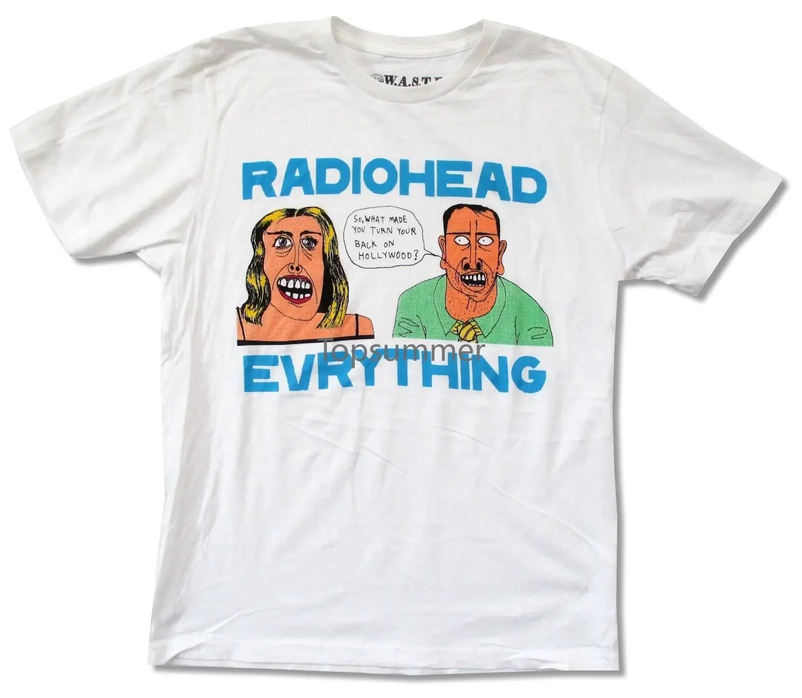 Radiohead Evrything Белая Футболка С W A S T E Новая Печать Повседневная Футболка Мужские Футболки - Мужская Летняя Хлопковая Футболка С Принтом S разноцветный