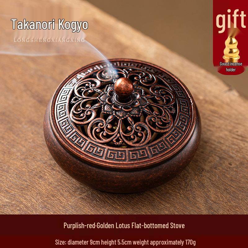 Antique Bronze Incense Burner for Indoor Use - Three-Legged Chinese Zen Aloeswood & Sandalwood Burner for Tea Ceremony & Aromatherapy.
