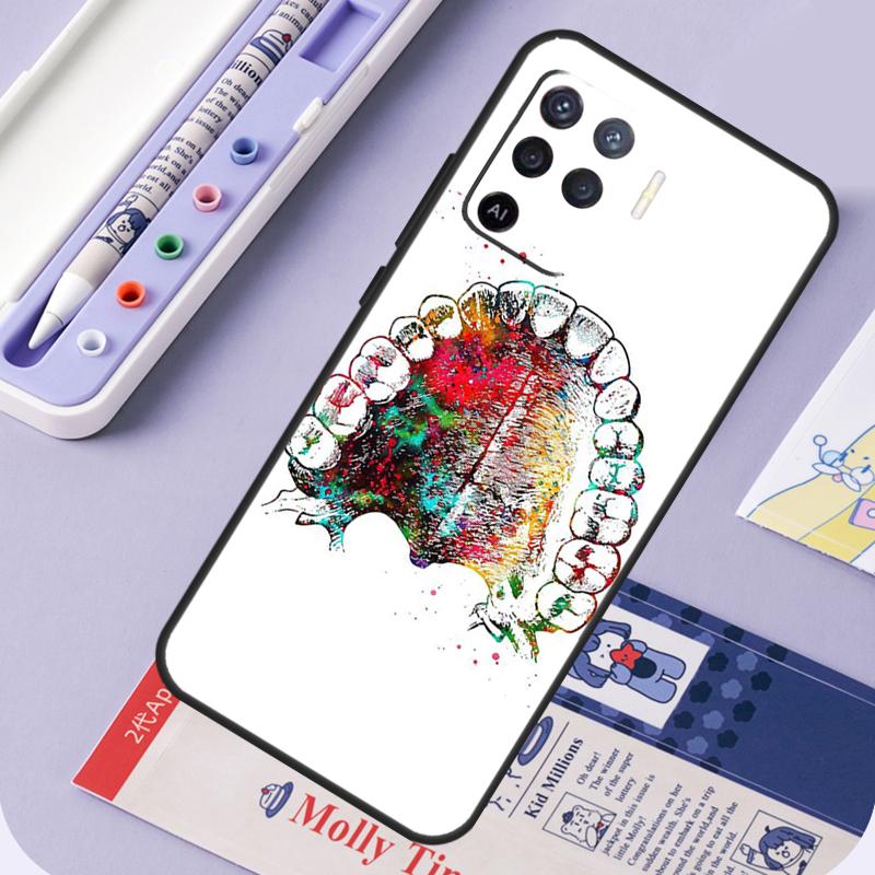 Dentist Tooth Pattern Case For OPPO A53 A31 A5 A9 A52 A72 A15 A83 A91 A93 A54 A74 A94 Find X3 Lite X5 Pro Cover