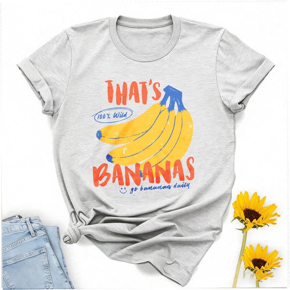 Unisex Thats Bananas Cartoon Fruit Letter Print T Shirt Crew Neck Short Sleeve Cotton Cute Y2k Casual Daily Holiday Summer Tops