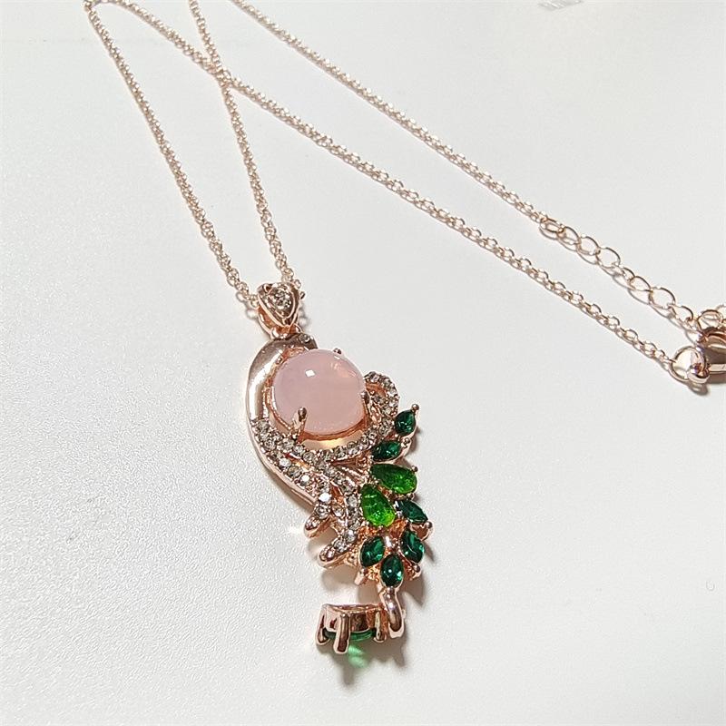 Collana Clavicola Smeraldo Pietra Preziosa di Cristallo Rosa Ora Ha un Nuovo Temperamento