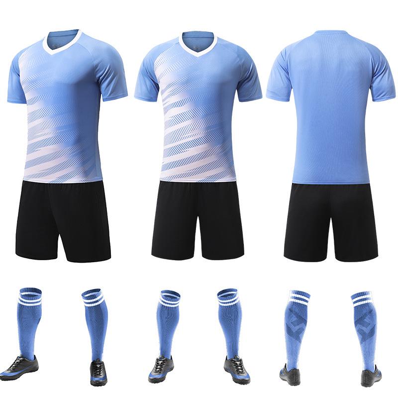 Summer Short Sleeve Jersey Set: Unisex Football Uniform for Kids & Adults, Plain Color Design