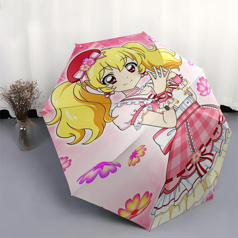1pc Love Live! Umi Sonoda Outdoor Umbrella - Automatic Opening/Closing, Portable 3-Fold Design, 8-Rib Iron Frame, Perfect Gift for Fans, Travelers, Da