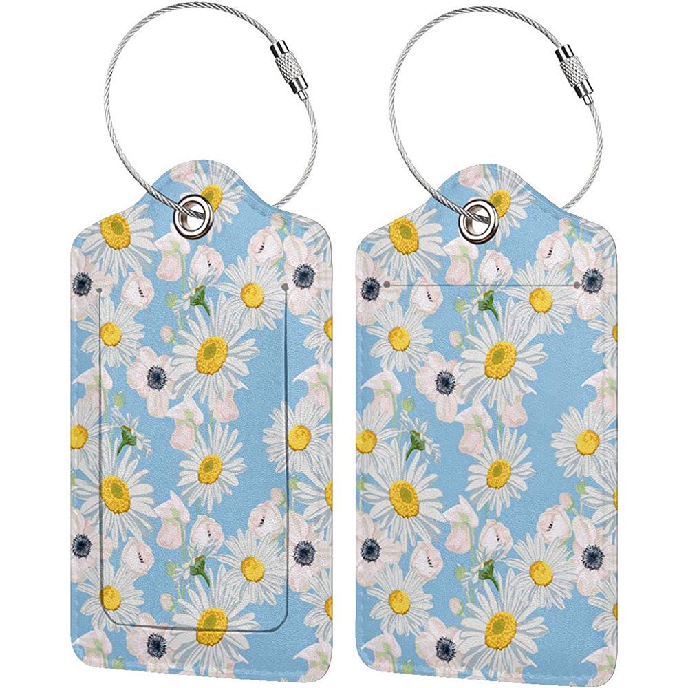 Stylish Printed Leather Luggage & ID Tag Set