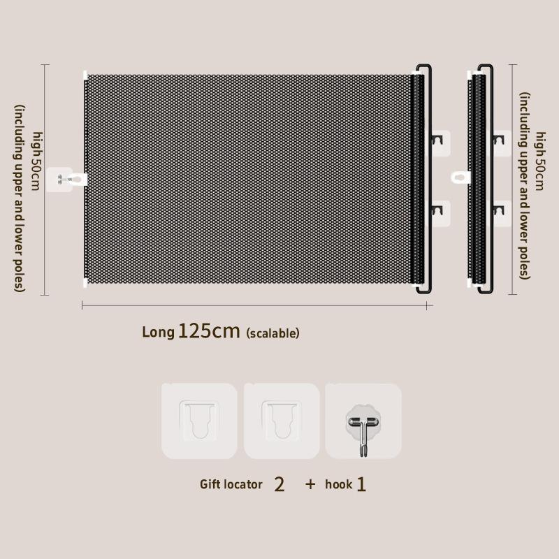 Retractable Pet Gate For Cats Dogs No-Drill Mesh Safety Barrier Anti-Jump Isolation Fence To Prevent Cat From Escaping Indoor