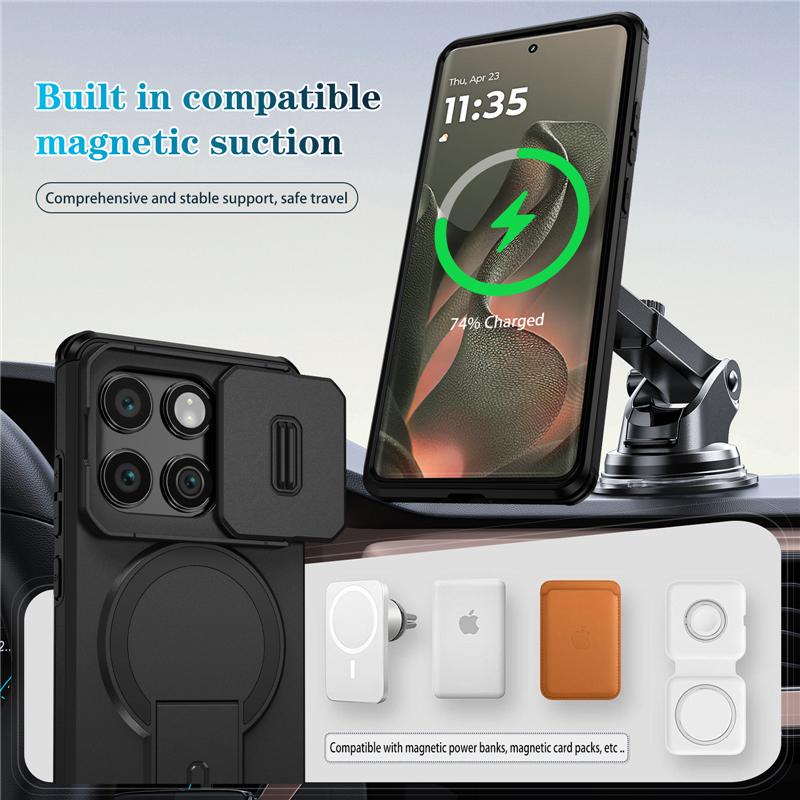 Armor Funda For Motorola Moto G Play Stylus Power Edge 2024 2025 Case Slide Camera Lens Protector Coque Wireless Charging Cover
