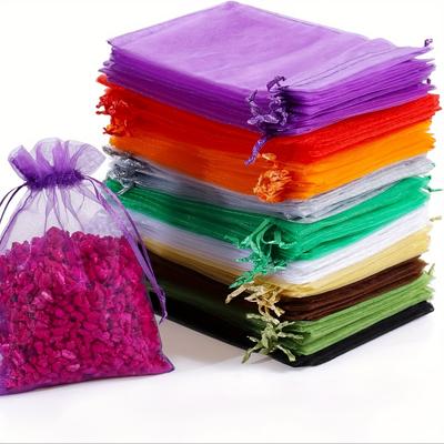 50 Stück Bunte Kordelzug Organza Geschenktaschen - für Hochzeiten, Partygeschenke, Schmuckaufbewahrung & Organisation, Geschenktaschen, Geschenkpapieraufbewahrung