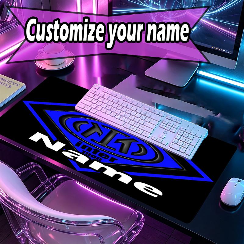 Custom Name Personalized Manchester City FC Pattern Mousepad, Laptop PC Desk Mat, Decorative Desk Mat for Home Keyboard Pad Gift