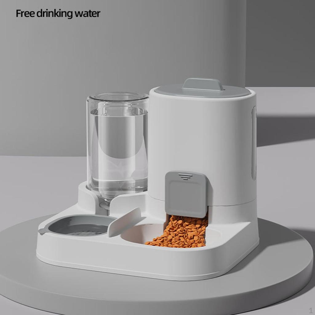 2 In 1 Automatic Pet Feeder Cat Bowl Food and Water Dispenser for Kitten Puppy