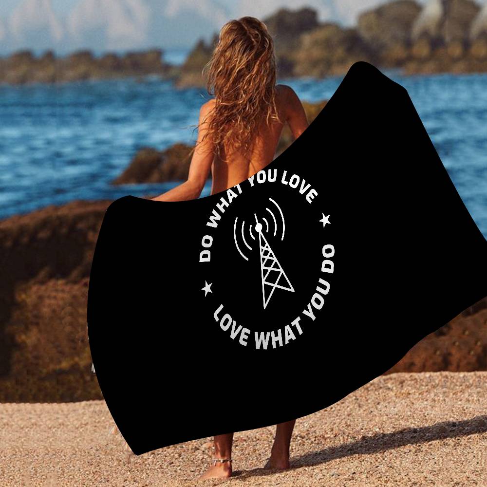 Licensed H-Ham Retro Radio Bath Towel Microfiber Soft Water Absorbing Breathable For Girl Kids Decorative Cartoon Beach Towel
