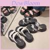 Stylish Women's Casual Platform Sandals Thick Sole Summer Beach Flip Flops In Silver Beige Black