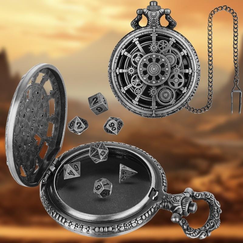 DND Dice Jewelry Pregnant Case Retro Creative Hollow Gear Thick Waist Chain Board Game